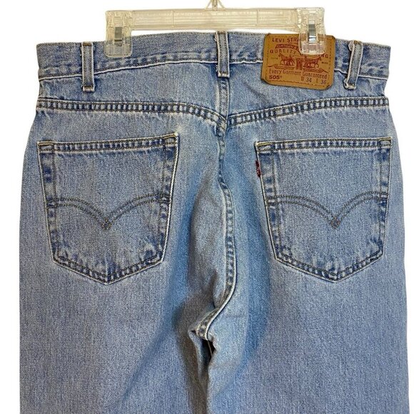 Vintage Levi's 505 Regular Fit Straight Leg Jeans Size 34x36 100% Cotton - Picture 5 of 7